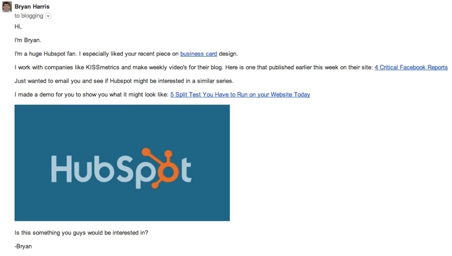 B2B cold email example that demonstrates the effectiveness of being direct and engaging.
